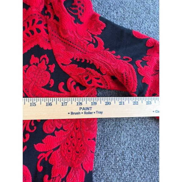 Parker Red & Black Floral Embroidered Zip-Up Jacket Womens Size M MSRP $352 - Picture 5 of 9